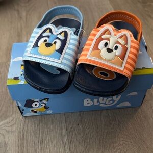 Kids Slide Sandals - Blue and Orange
